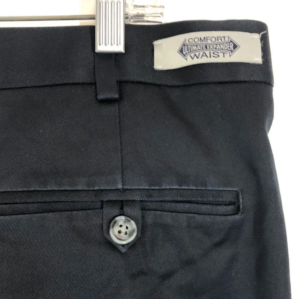 Roundtree & Yorke Black Pleated Cuffed Chino Pants Size 38 X 30